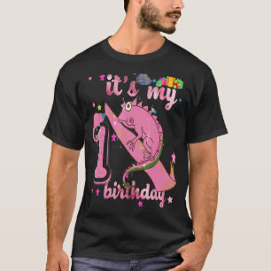 Camiseta Lizard Birthday Girl Princess 1. Aniversário Lizar