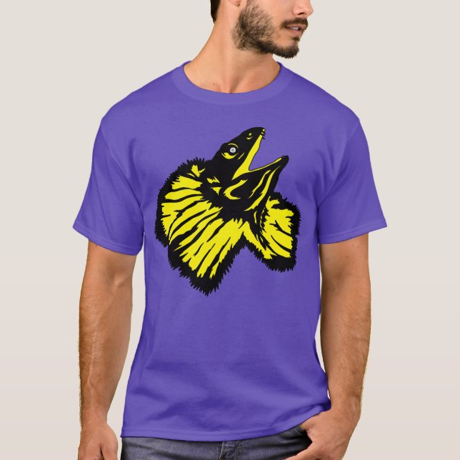 Camiseta Lizard de pescoço Amarelo Estilizado Neon (Frente)