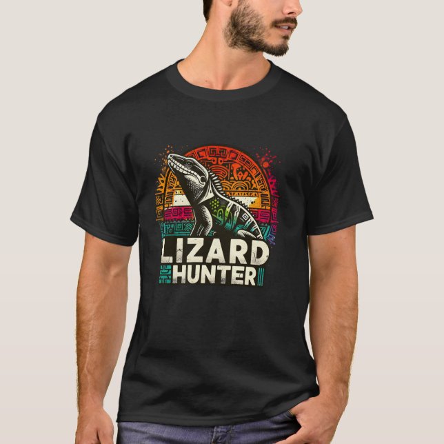 Camiseta Lizard Hunter Tribal Adventure Reptile Anole Lover (Frente)