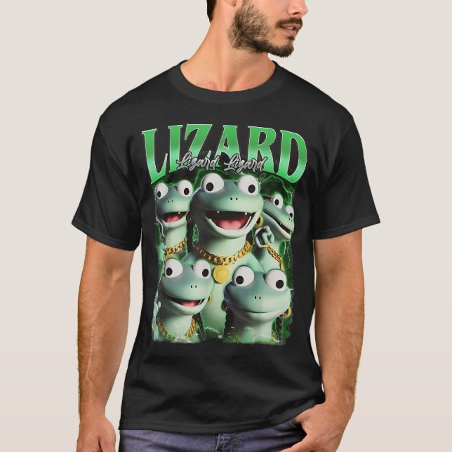 Camiseta Lizard Lizard Lizard Funny Meme Lizard Bootleg Wei (Frente)
