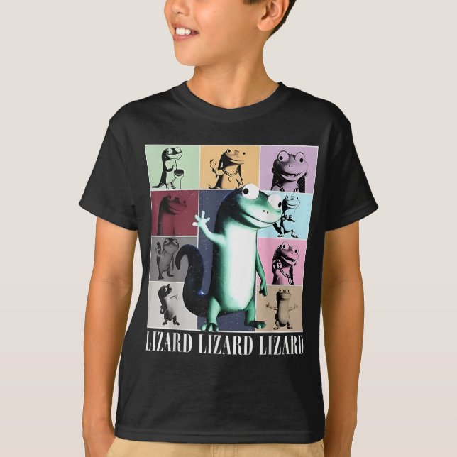 Camiseta Lizard Lizard Meme Vintage Engraçado (Frente)