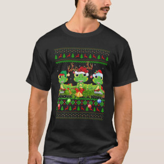 Camiseta Lizard Lover Xmas Lighting Papais noeis Ugly Lizar