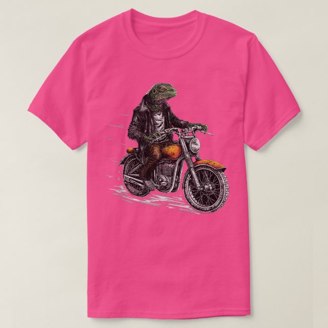 Camiseta Lizard Motorbiker Biker, motociclista (Frente do Design)