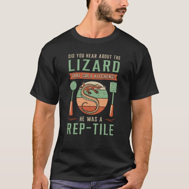 Camiseta Lizard Reptile Gecko Reptiles Retro Funny Gift (Frente)