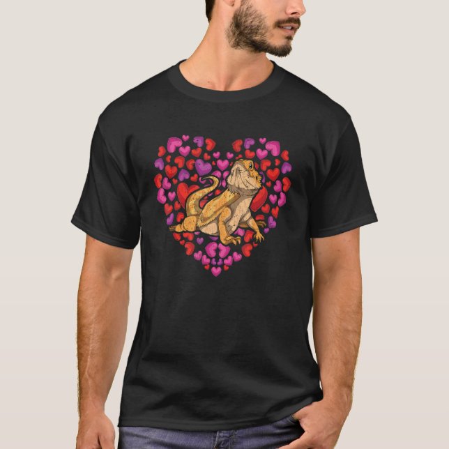 Camiseta Lizard Reptile Keeper Dragão com barba cardíaca (Frente)