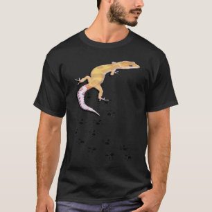 Camiseta Lizard Rótulo Cute Com Traços Subindo Gecko