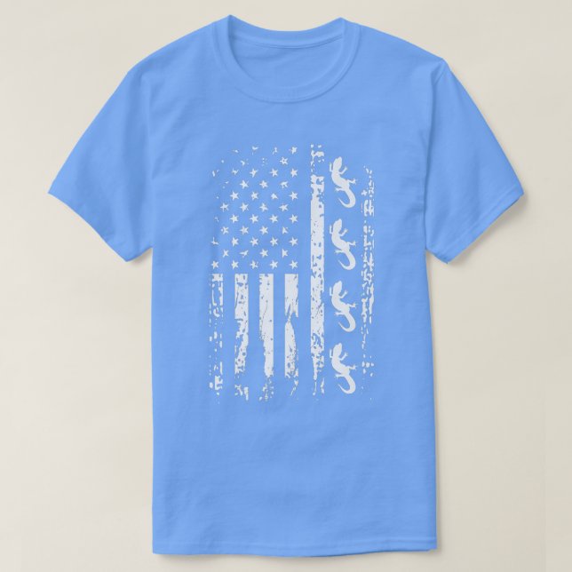 Camiseta Lizard Shirt Reptile American Flag Gecko Lover (Frente do Design)