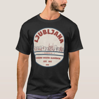 Camiseta Ljubljana Eslovênia Cidade Insígnia vintage