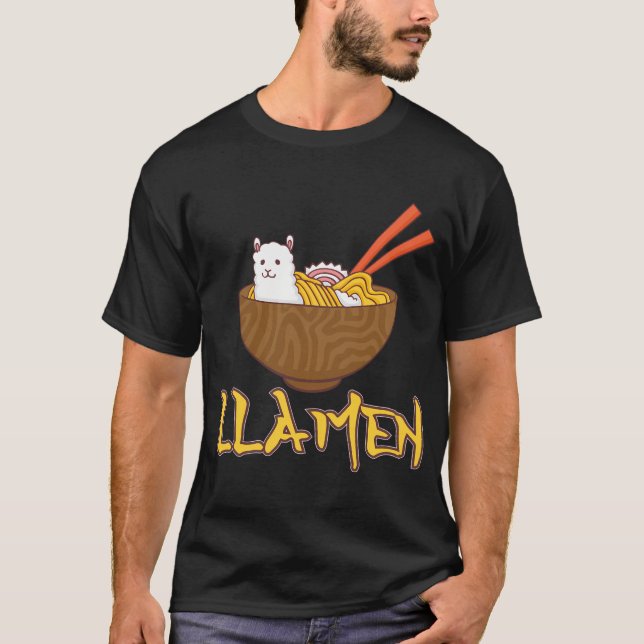 Camiseta Lla Japan Ra Noodles Alpaca Kawaii Llama (Frente)