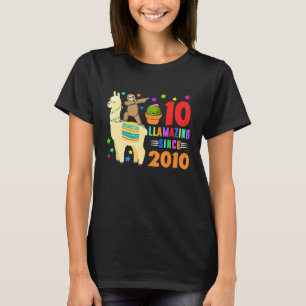 Camiseta Llama 10ª Rapariga De Aniversário De 10 Anos