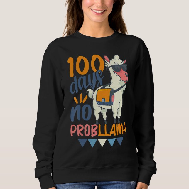 Camiseta Llama 100th Day of School 100 Days No Probllama (Frente)