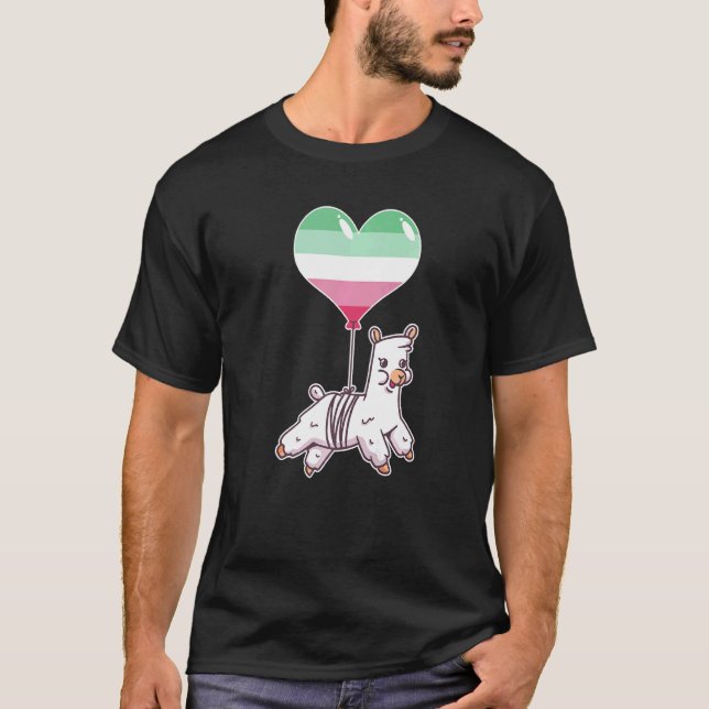 Camiseta Llama Abrosexual  Sexualidade Genderfluid (Frente)