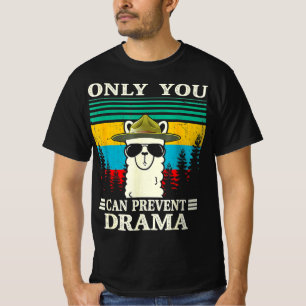 Camiseta Llama Acampando Apenas Você Pode Impedir Drama Vin