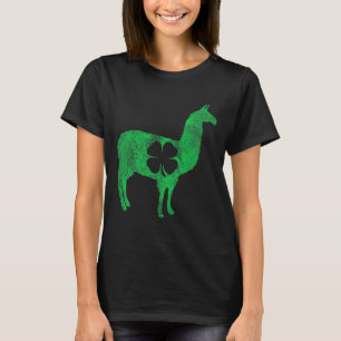 Camiseta Llama Alpaca Presente Dia de São Patrício Trevo T