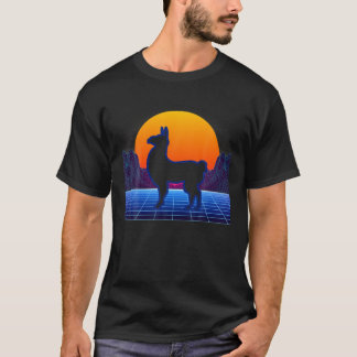 Camiseta Llama Alpaca Retrowave