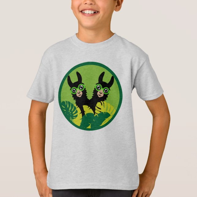 Camiseta Llama Alpaca Twin Boy Brothers (Frente)