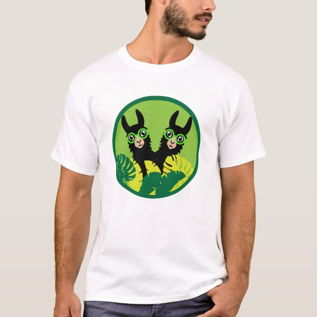 Camiseta Llama Alpaca Twin Men (Frente)