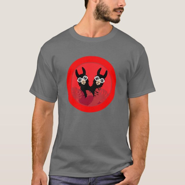 Camiseta Llama Alpaca Twin Men (Frente)