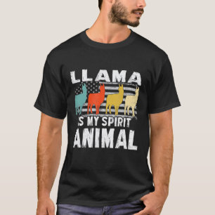 Camiseta Llama Bandeira Americana Vintage Espírito Animal