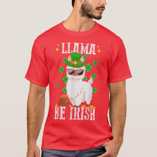 Camiseta LLAMA BE IRISH Shamrock Kids Mulheres Teerão Ruas 