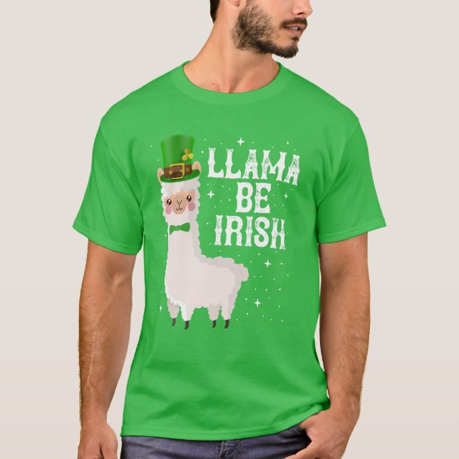 Camiseta Llama Be Irish Shamrock Rua. (Frente)