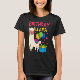 Camiseta Llama Birthday Alpaca Bday Party Balloons Animal