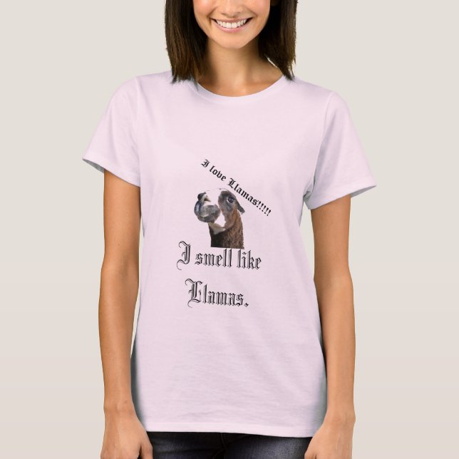 Camiseta llama, cheira a Lhamas. (Frente)