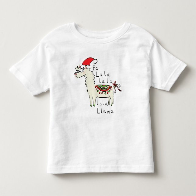 Camiseta Llama Christmas Kids é engraçado (Frente)