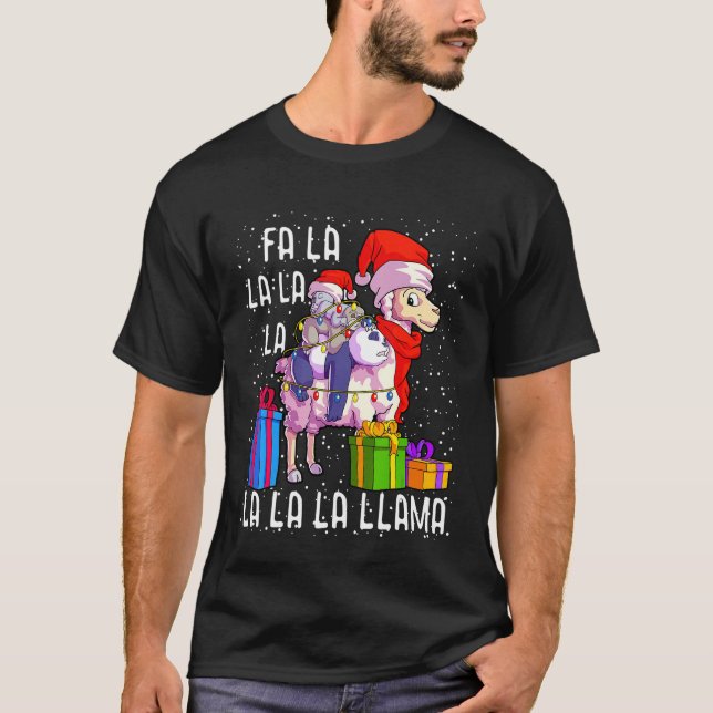 Camiseta Llama Christmas Pajama Panda Koala Lover (Frente)