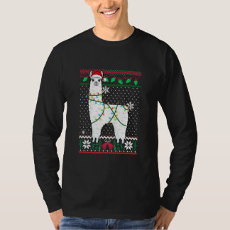 Camiseta Llama Com Luzes De Natal Feias