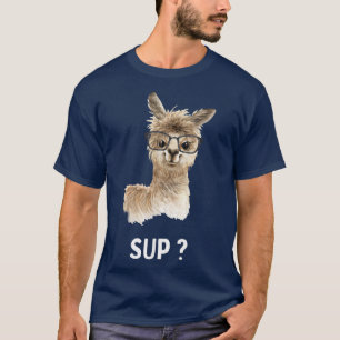 Camiseta Llama com óculos Engraçado dizendo Alpaca