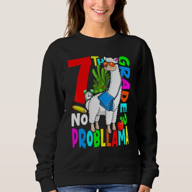 Camiseta Llama da 7ª série sem problema de volta às aulas n (Frente)
