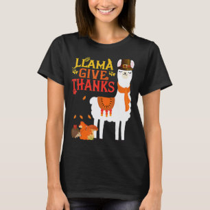 Camiseta Llama Dá Graças Llama Peregrino Dia de Ação de Gra