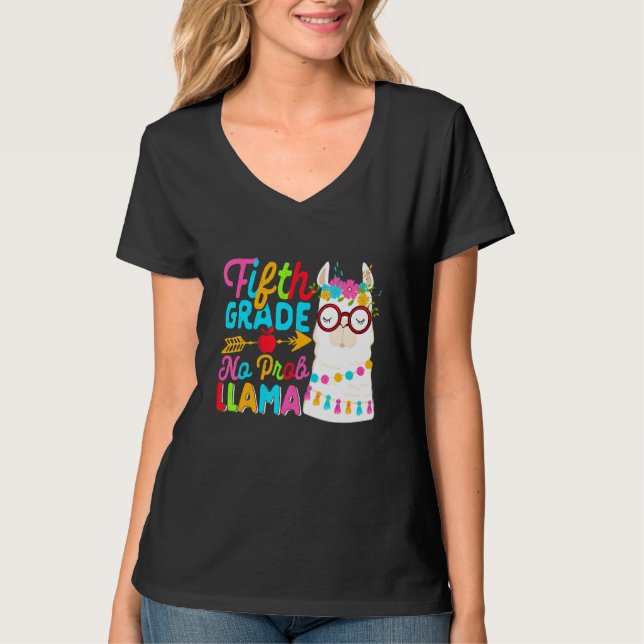 Camiseta Llama da Quinta Série Sem Problemas Volta às Aulas (Frente)