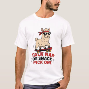 Camiseta Llama de Conversa, Soneca ou Lanche