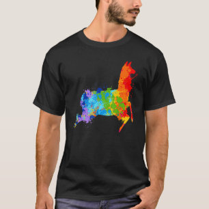Camiseta Llama de pintura com pinto de pano deslizante