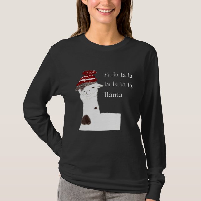 Camiseta Llama Design de Natal Fa La Lama (Frente)