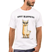 Camiseta Llama Divertida 'Spit Happens'