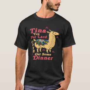 Camiseta Llama Dizendo Tina Você Gorda Lard Alpaca Tee