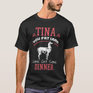 Camiseta Llama Dizendo Tina Você Gorda Lard Alpaca Tee