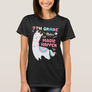 Camiseta Llama do 9º Ano Faz Magia Acontecer Volta às Aulas