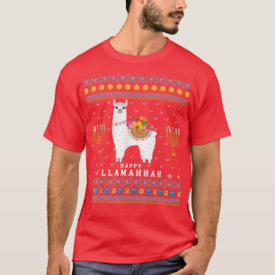 Camiseta Llama Dreidel Ugly Chanukah SweaterHappy Llamakah