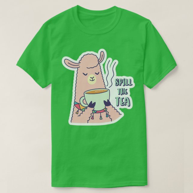 Camiseta Llama Drinks Tea (Frente do Design)