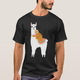 Camiseta Llama e Sloth Dormindo, Pijamas Sleepwear Nightgo