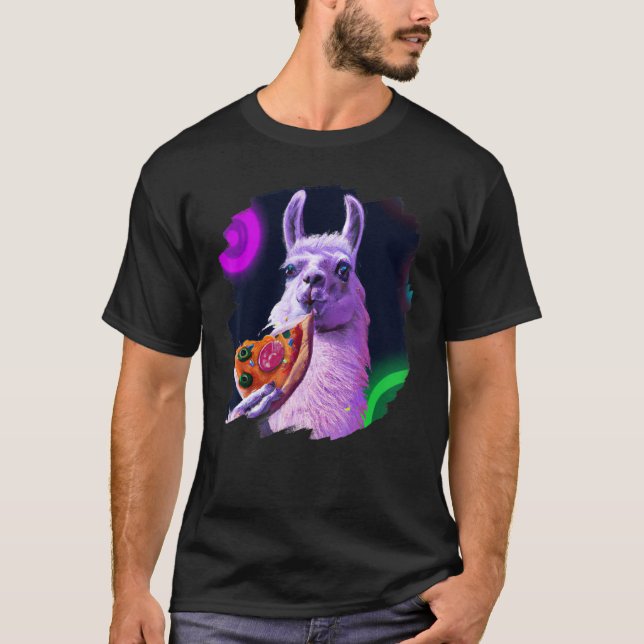Camiseta Llama Eating Pizza  Cool Pizza Llamas (Frente)