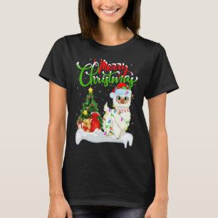 Camiseta Llama enfeites de Natal Llama do Papai Noel Natal
