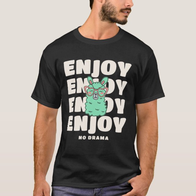 Camiseta Llama Enjoy No Drama For Llama (Frente)