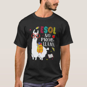 Camiseta Llama Esol Sem Prob Primeiro Dia De Aula Para Cria