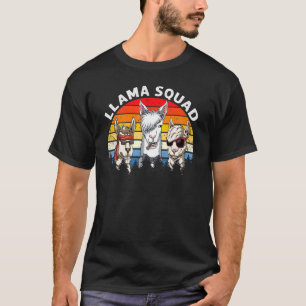 Camiseta Llama Esquadrão Sunóculos Legal Llamas Retro