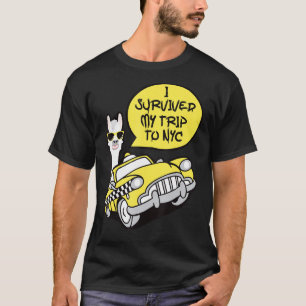 Camiseta Llama, Eu Sobrevivi À Minha Viagem Para Nova Iorqu